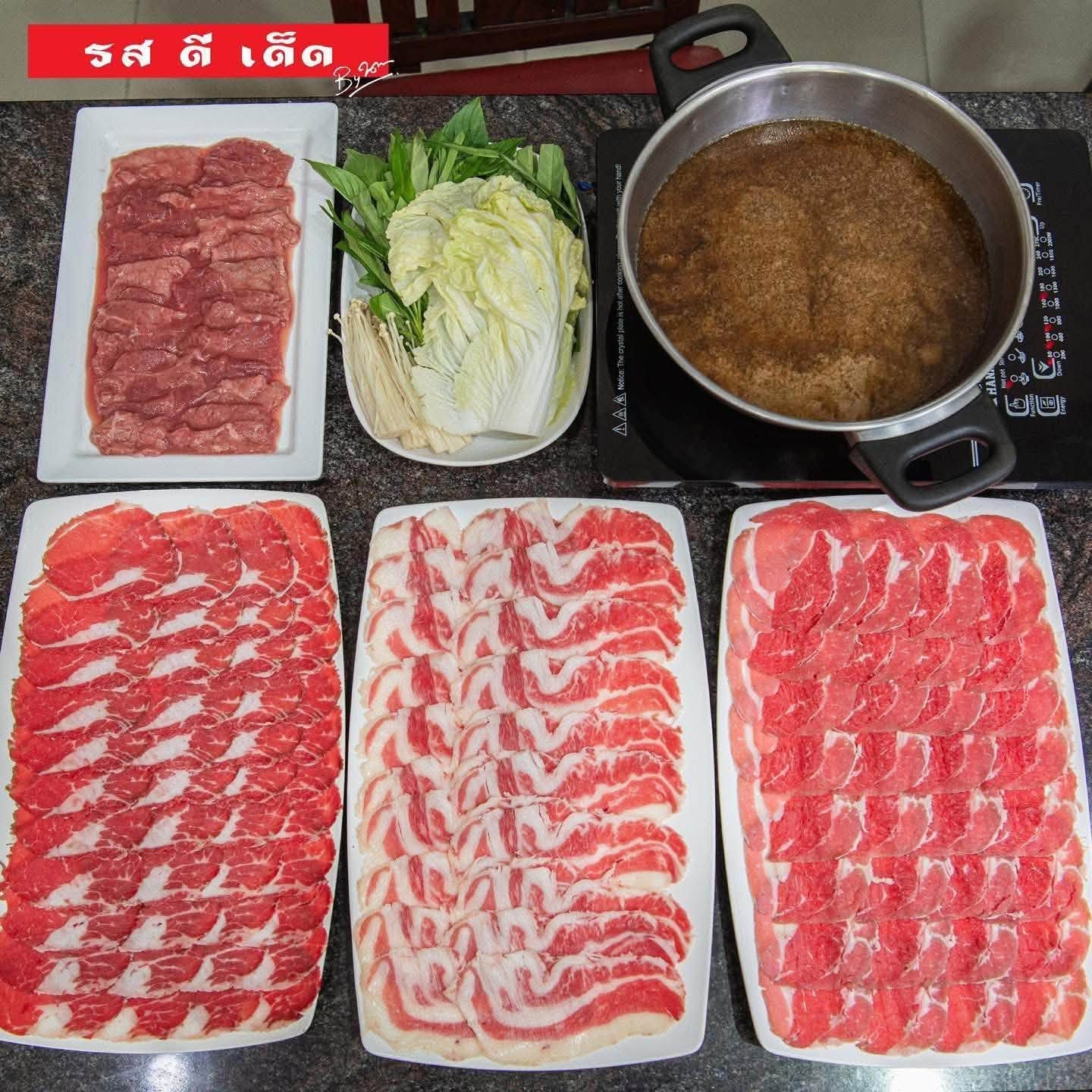 เนื้อสไลด์จัดเต็มสำหรับบุฟเฟ่ต์